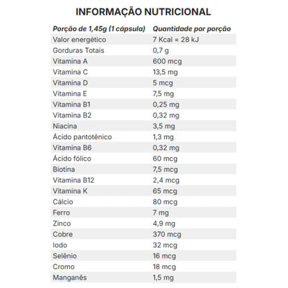 Memorix Polivitamínico de A à Zinco - 60 Cápsulas | Mais Memória, Mais Energia e um Corpo com Imunidade Mais Forte