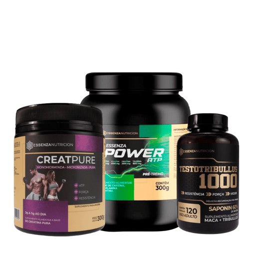 Combo Strong+ Super desconto + Frete Grátis| Creatina Creatipure + Pré-Treino Power ATP + Testotribullus