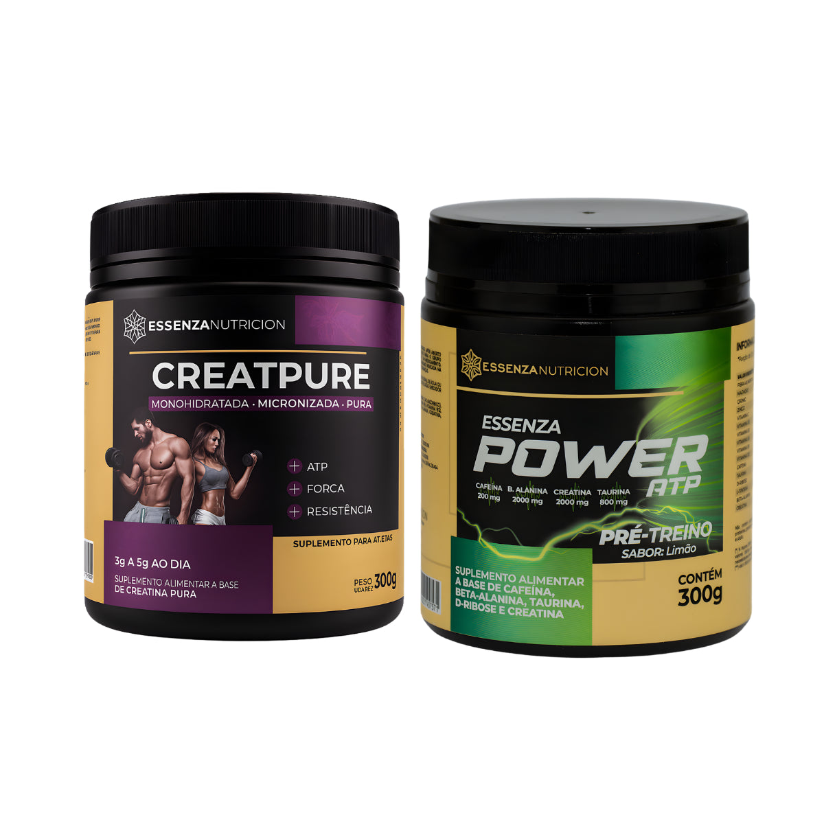Kit Performance Total: Creatina Monohidratada 300g + Pré-Treino Power ATP 300g