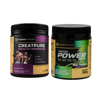 Kit Performance Total: Creatina Monohidratada 300g + Pré-Treino Power ATP 300g