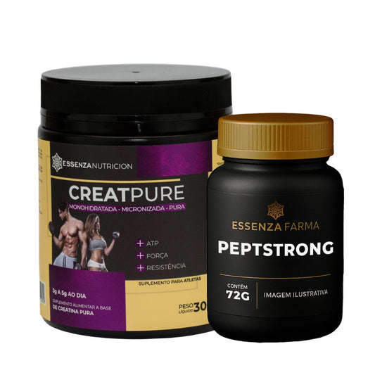 Kit HyperBuild + Frete Grátis | Peptistrong™ + Creatina Creatpure