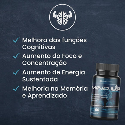 Mind-Up Nootrópico - 60 Cápsulas | Concentração, Foco, Energia e Produtividade