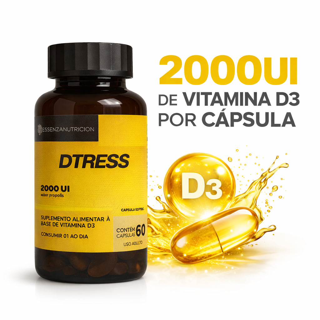 Vitamina D3 2000UI Colecalciferol DTRESS | Imunidade, Ossos e Saúde Muscular