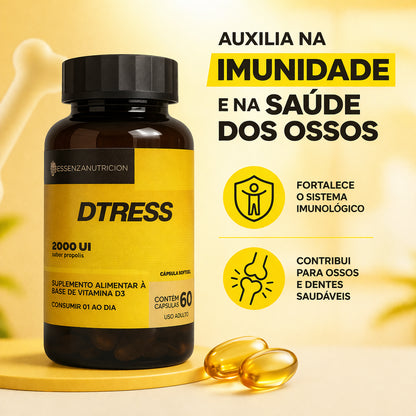Vitamina D3 2000UI Colecalciferol DTRESS | Imunidade, Ossos e Saúde Muscular